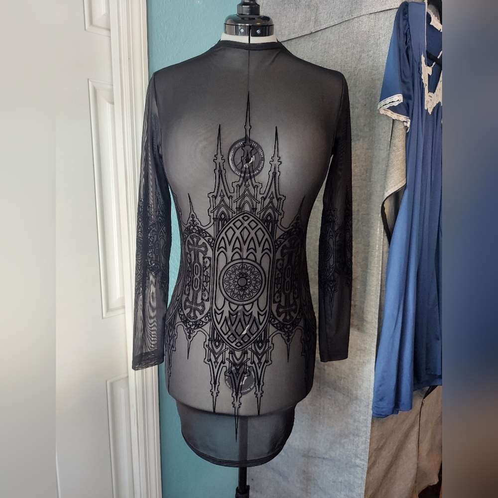 Killstar Unholy Matrimony mesh bodycon dress